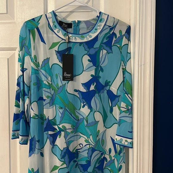 NWT Women’s Averardo Bessi Italian Made Floral Print Dressss Size 12 - Picture 2 of 11